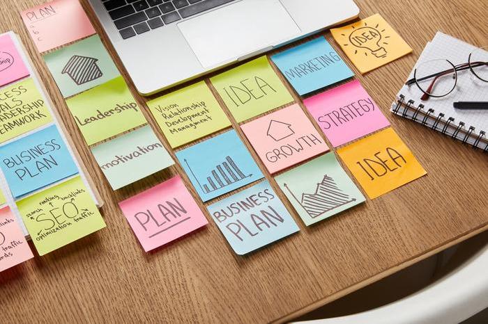 business planning post-it notes