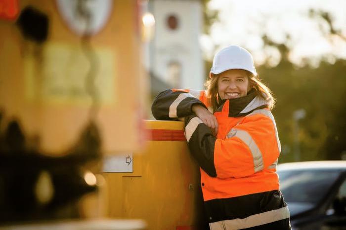 Woman in senior construction role on building site
