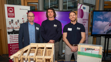 2024 Scottish Apprentice Week, Parliament reception, Gordon Nelson, Roddy McCafferty, Gavin Richardson, HM Raitt & Sons Ltd)