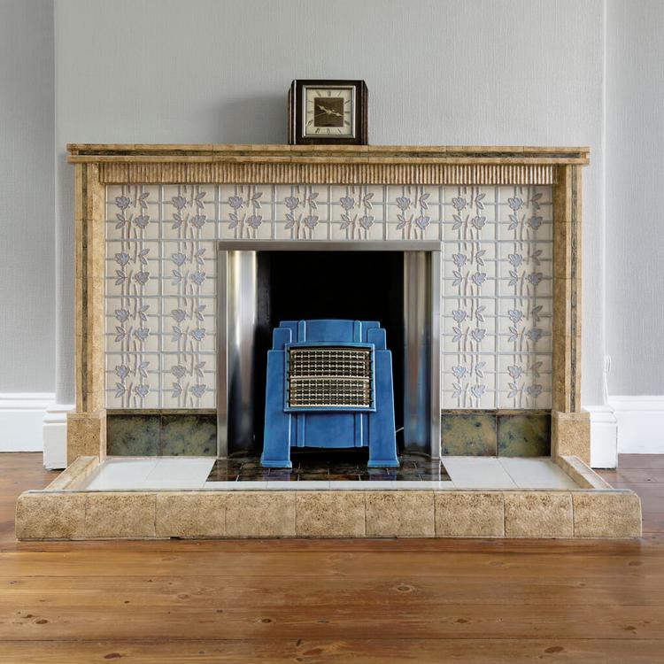 Original tiled 1920's fireplace