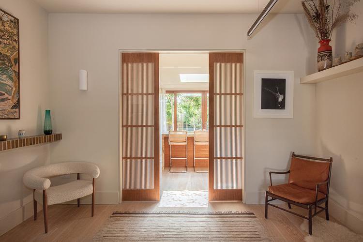 Internal pocket doors with natural colours and textures