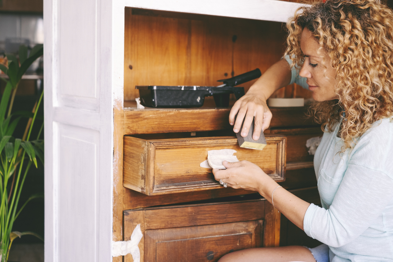  Renovating and upcycling antique old cabinet furniture for kitchen renovation