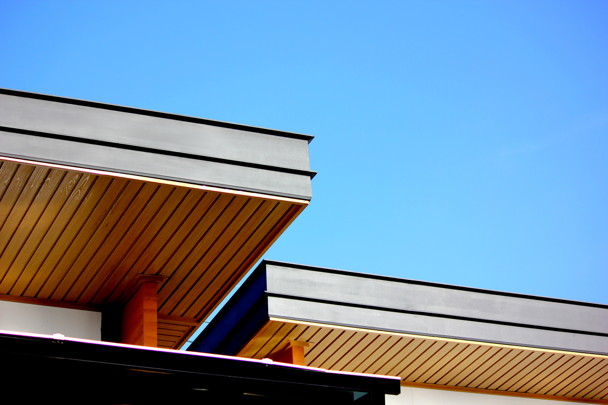 Timber soffits on a flat roof