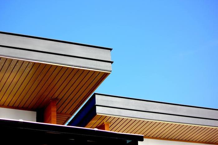 Timber soffits on a flat roof