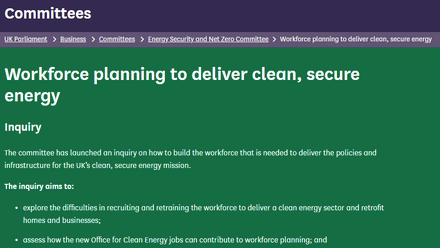Workforce planning to deliver clean, secure energy