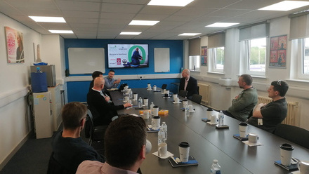 Gordon Nelson, Stephen O’Neill and Graeme Church of McTaggart Construction at Openreach Learning and Development Centre, May 2024